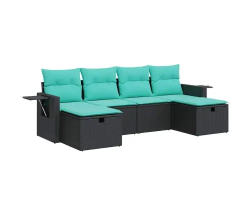 6-Osaline Aiadiivani Komplekt Patjadega, Must, Polürotang