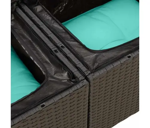 6-Osaline Aiadiivani Komplekt Patjadega, Must, Polürotang