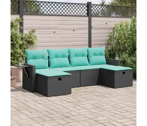 6-Osaline Aiadiivani Komplekt Patjadega, Must, Polürotang