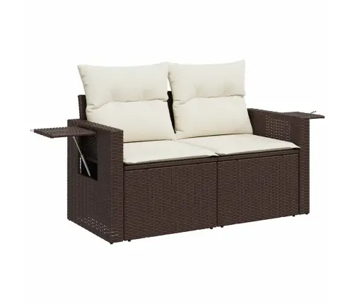 8-Daļīgs Dārza Dīvānu Komplekts, Matrači, Brūna Pe Rotangpalma Vidaxl