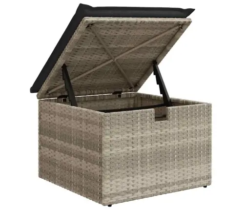 4-Daļīgs Dārza Dīvānu Komplekts,Matrači, Gaiši Pelēka Pe Pinums Vidaxl