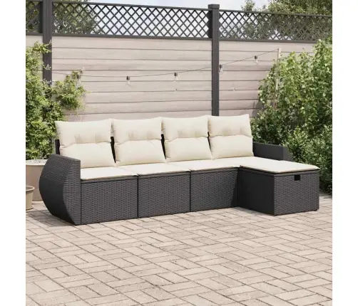 5-Osaline Aiadiivanikomplekt Patjadega, Must, Polürotang