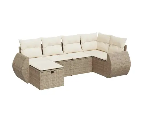 6-Osaline Aiadiivani Komplekt Patjadega, Beež, Polürotang