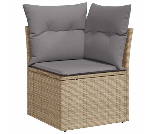 6-Daļīgs Dārza Dīvāna Komplekts, Matrači, Bēša Pe Rotangpalma Vidaxl