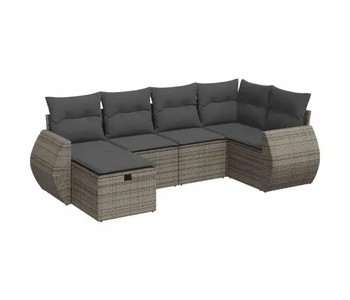 Sofos Komplektas Su Pagalvėlėmis, 6 Dalių, Pilkas, Poliratanas