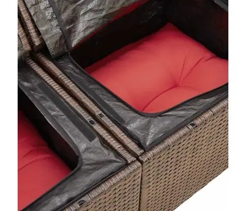 6-Osaline Aiamööblikomplekt Patjadega, Pruun, Polürotang