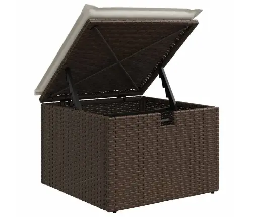 7-Daļīgs Dārza Dīvānu Komplekts, Matrači, Brūna Pe Rotangpalma Vidaxl