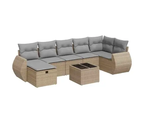 8-Osaline Aiadiivani Komplekt Patjadega, Beež, Polürotang