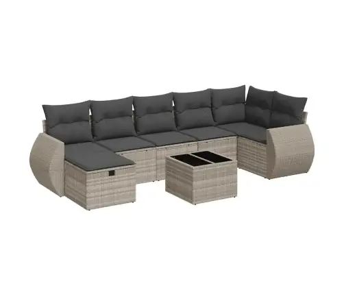 8-Osaline Aiadiivani Komplekt Patjadega, Helehall, Polürotang