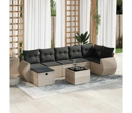 8-Osaline Aiadiivani Komplekt Patjadega, Helehall, Polürotang