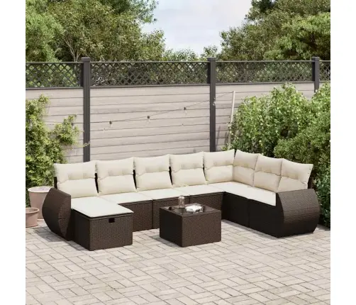 9-Osaline Aiadiivani Komplekt Patjadega, Pruun, Polürotang