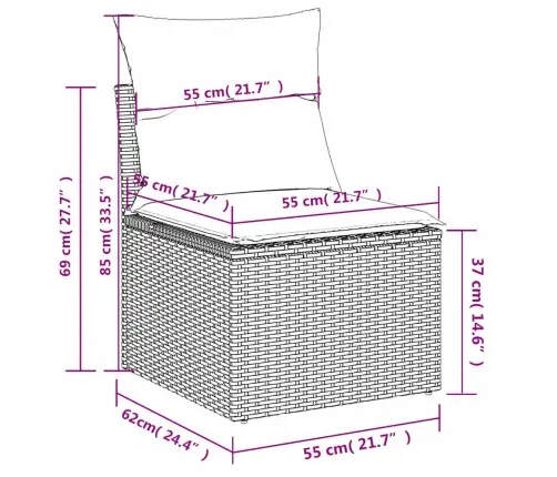 4-Osaline Aiadiivani Komplekt Patjadega, Must, Polürotang