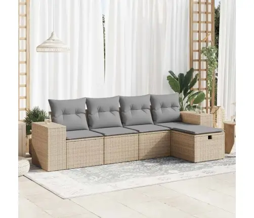 5-Osaline Aiadiivani Komplekt Patjadega, Beež, Polürotang