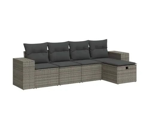 5-Daļīgs Dārza Dīvāna Komplekts Ar Matračiem, Pelēks Pe Pinums Vidaxl 5-Daļīgs Dārza Dīvāna Komplekts Ar Matračiem, Pelēks Pe Pinums Vidaxl