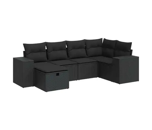 6-Osaline Aiadiivani Komplekt Patjadega, Must, Polürotang