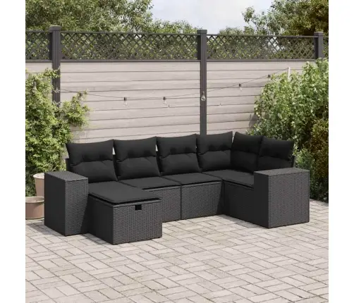 6-Osaline Aiadiivani Komplekt Patjadega, Must, Polürotang