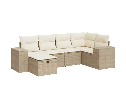 6-Osaline Aiadiivani Komplekt Patjadega, Beež, Polürotang