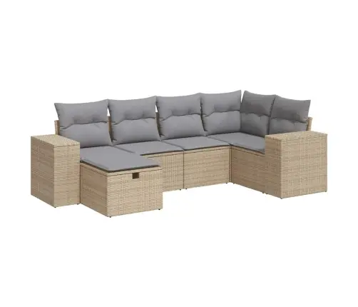 6-Osaline Aiadiivani Komplekt Patjadega, Beež, Polürotang