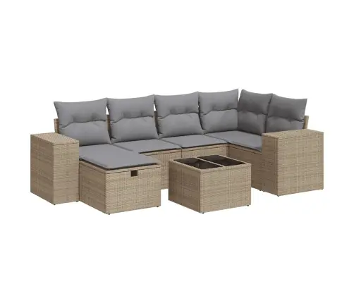 7-Osaline Aiadiivani Komplekt Patjadega, Beež, Polürotang