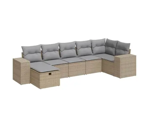 7-Osaline Aiadiivani Komplekt Patjadega, Beež, Polürotang