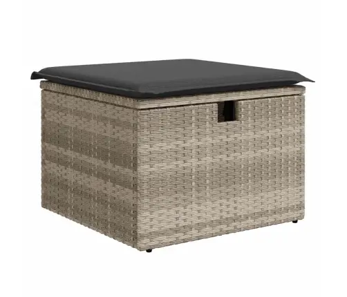 7-Osaline Aiamööblikomplekt Patjadega, Helehall, Polürotang