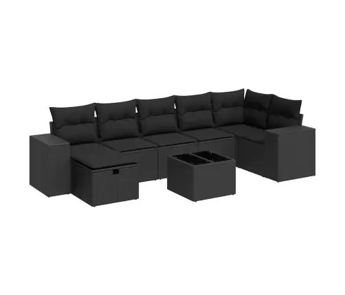 8-Osaline Aiadiivani Komplekt Patjadega, Must, Polürotang