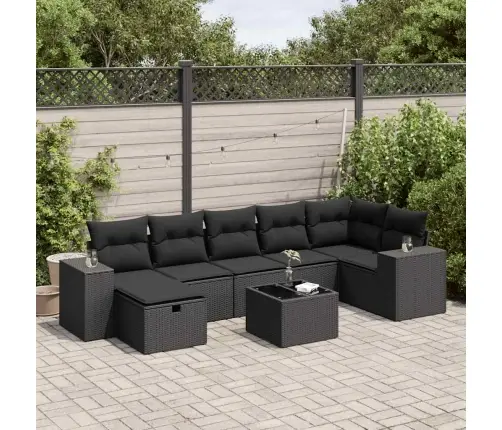 8-Osaline Aiadiivani Komplekt Patjadega, Must, Polürotang