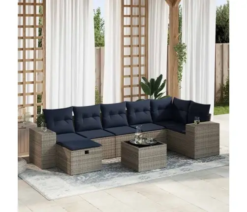 8-Daļīgs Dārza Dīvāna Komplekts Ar Matračiem, Pelēks Pe Pinums Vidaxl 8-Daļīgs Dārza Dīvāna Komplekts Ar Matračiem, Pelēks Pe Pinums Vidaxl