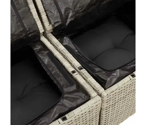 6-Daļīgs Dārza Dīvānu Komplekts,Matrači, Gaiši Pelēka Pe Pinums Vidaxl