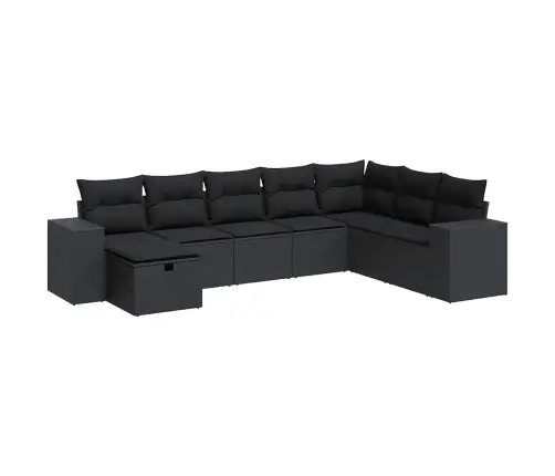 8-Osaline Aiadiivani Komplekt Patjadega, Must, Polürotang