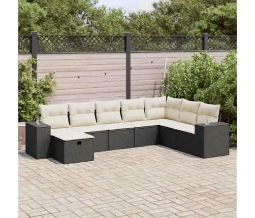 8-Osaline Aiadiivani Komplekt Patjadega, Must, Polürotang