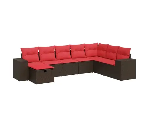 Sodo Komplektas Su Pagalvėlėmis, 8 Dalių, Rudas, Poliratanas