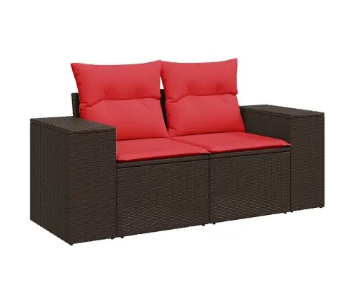 Sodo Komplektas Su Pagalvėlėmis, 8 Dalių, Rudas, Poliratanas