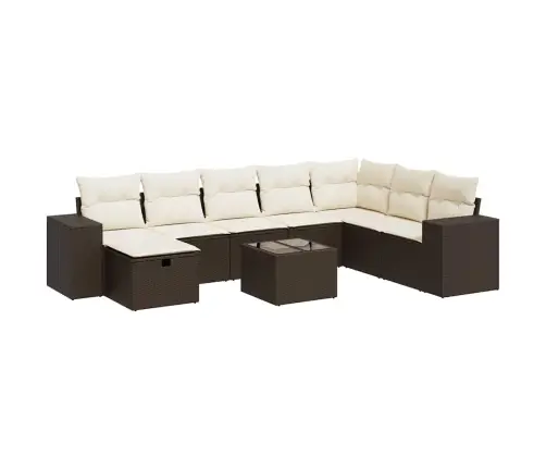 9-Osaline Aiadiivani Komplekt Patjadega, Pruun, Polürotang