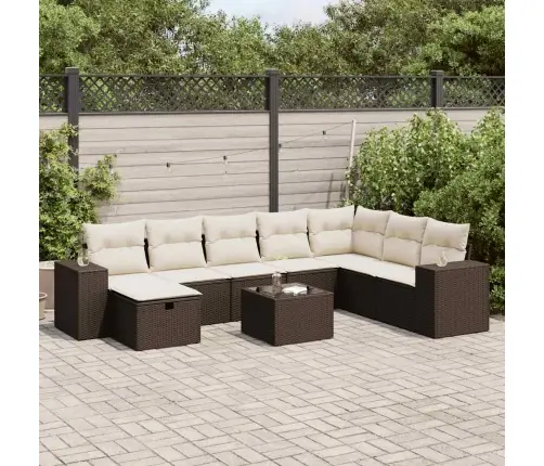 9-Osaline Aiadiivani Komplekt Patjadega, Pruun, Polürotang