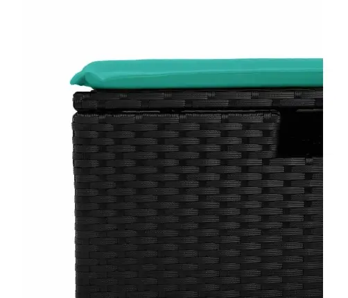 Sofos Komplektas Su Pagalvėlėmis, 6 Dalių, Juodas, Poliratanas