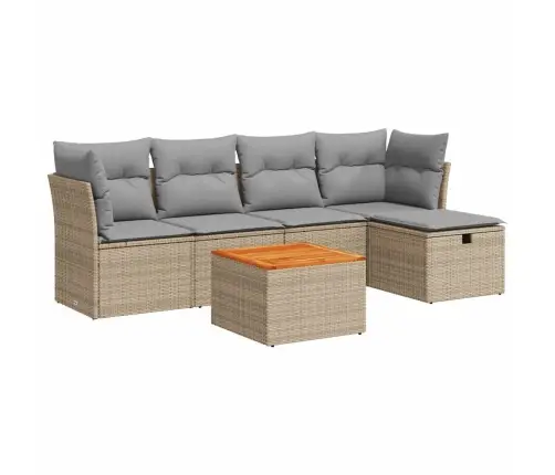 6-Osaline Aiadiivani Komplekt Patjadega, Beež, Polürotang