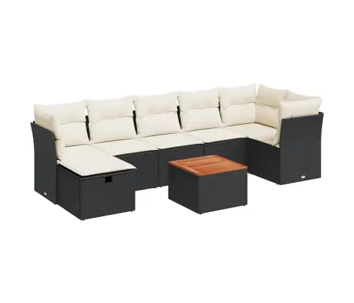 8-Osaline Aiadiivani Komplekt Patjadega, Must, Polürotang