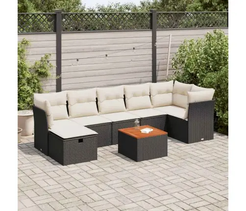 8-Osaline Aiadiivani Komplekt Patjadega, Must, Polürotang