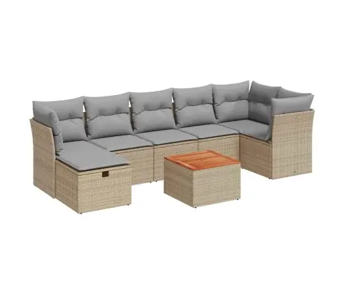 8-Osaline Aiadiivani Komplekt Patjadega, Beež, Polürotang