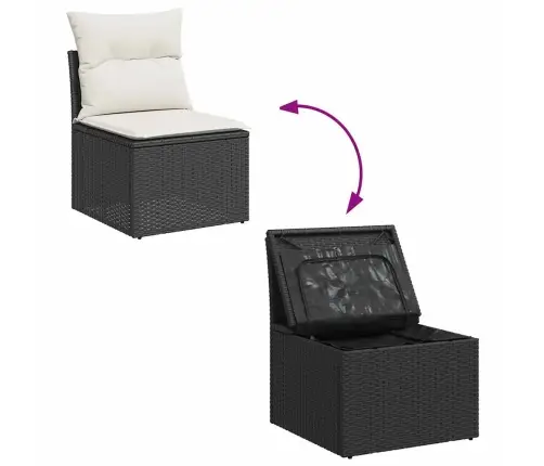 9-Osaline Aiadiivani Komplekt Patjadega, Must, Polürotang