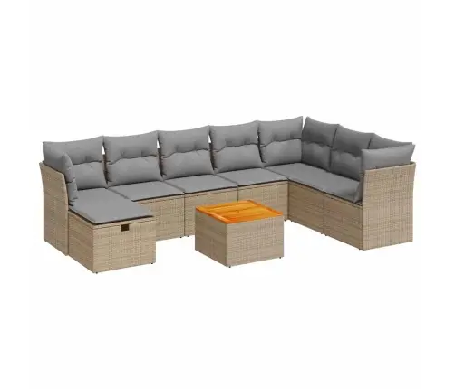 9-Osaline Aiadiivani Komplekt Patjadega, Beež, Polürotang