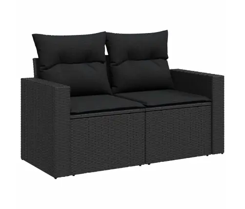 8-Daļīgs Dārza Dīvāna Komplekts, Matrači, Melna Pe Rotangpalma Vidaxl