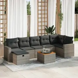 8-Osaline Aiadiivani Komplekt Patjadega, Hall, Polürotang