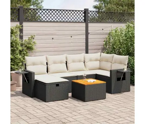 7-Osaline Aiadiivani Komplekt Patjadega, Must, Polürotang