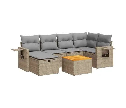 7-Osaline Aiadiivani Komplekt Patjadega, Beež, Polürotang