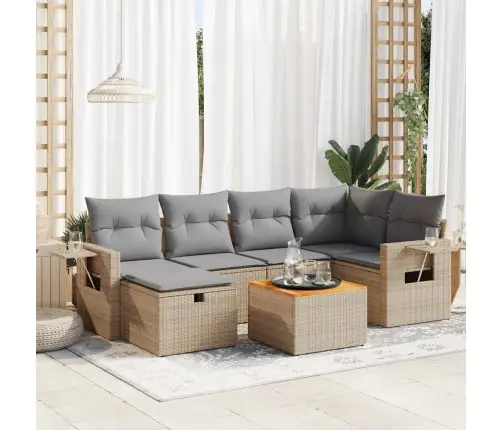 7-Osaline Aiadiivani Komplekt Patjadega, Beež, Polürotang