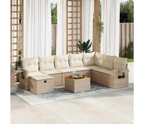 9-Osaline Aiadiivani Komplekt Patjadega, Beež, Polürotang