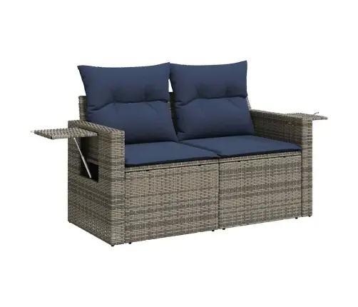 Sofos Komplektas Su Pagalvėlėmis, 9 Dalių, Pilkas, Poliratanas