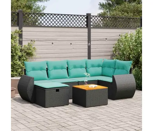 7-Osaline Aiadiivani Komplekt Patjadega, Must, Polürotang